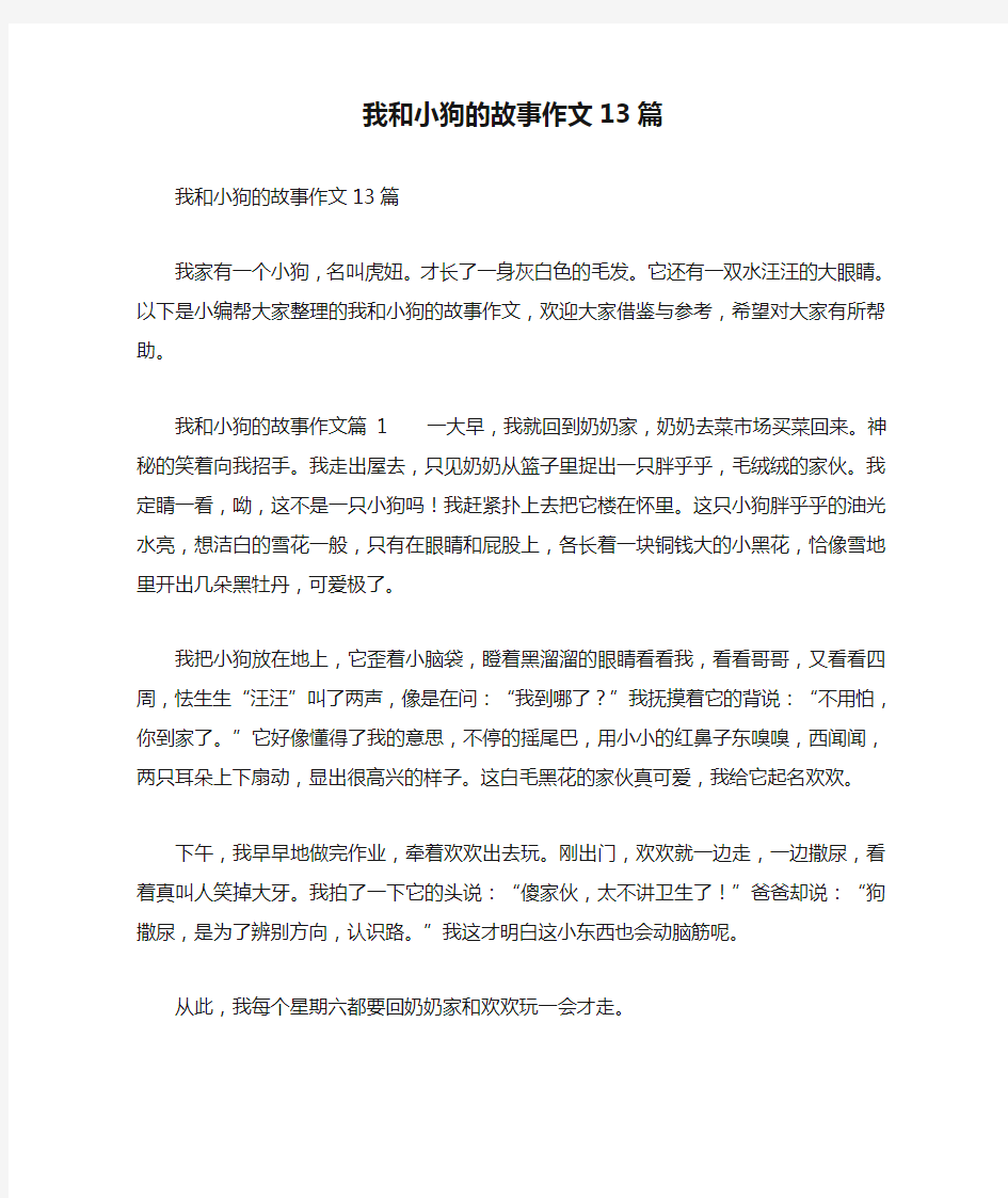 我和小狗的故事作文13篇