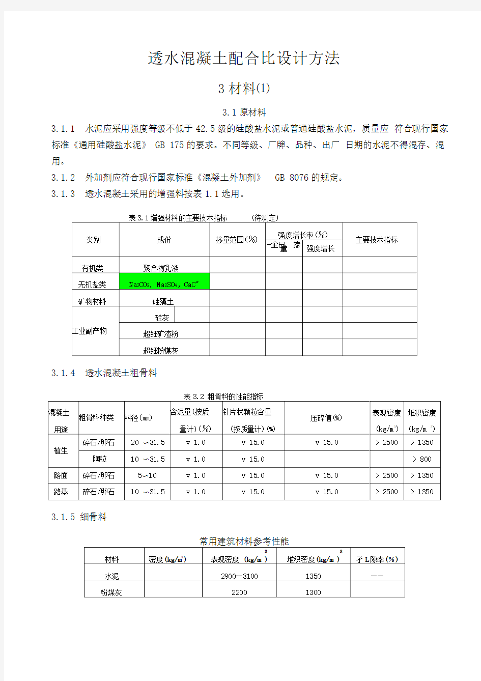 透水混凝土配比公式