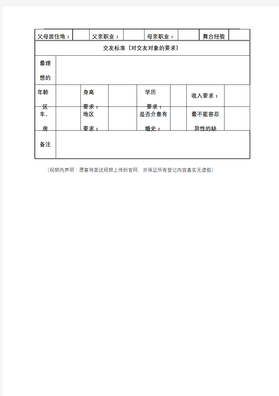 《非诚勿扰》嘉宾资料表5.01版【模板】