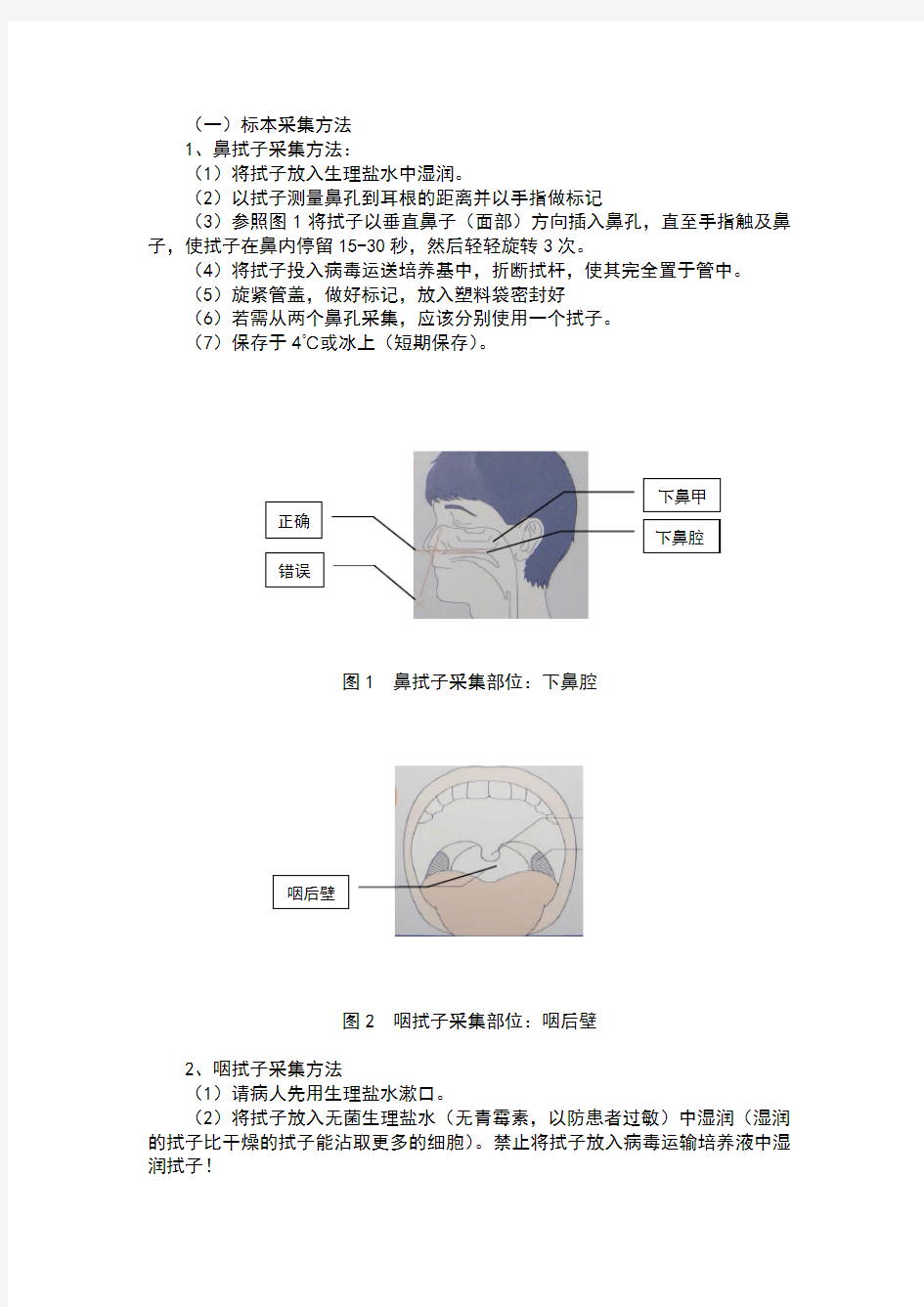 鼻咽拭子标本采集方法