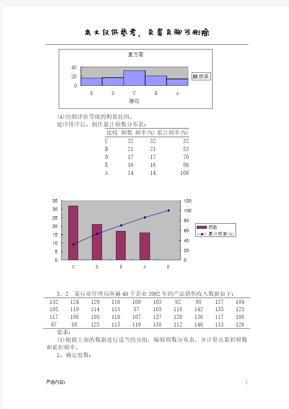 统计学课后答案  (贾俊平版)人大出版(参考资料)