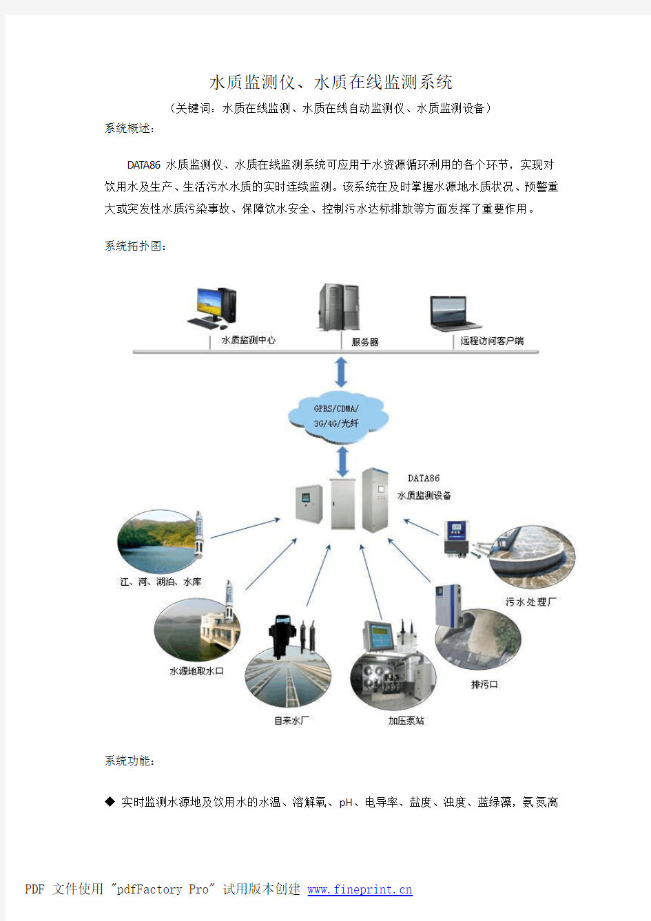 水质监测仪、水质在线监测系统