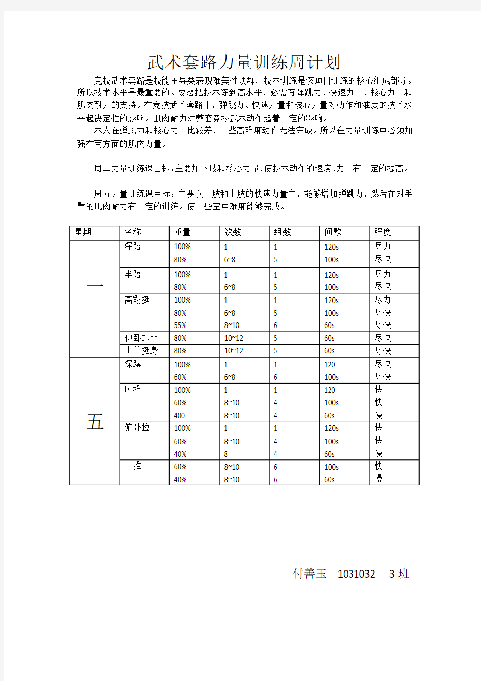 力量训练计划