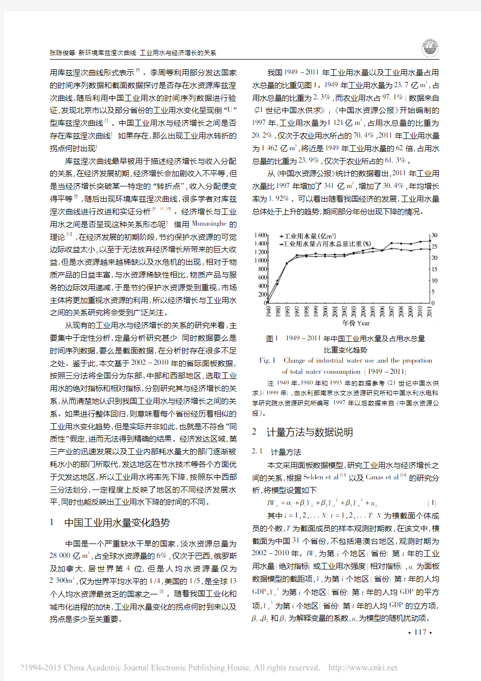 新环境库兹涅次曲线_工业用水与经济增长的关系_张陈俊