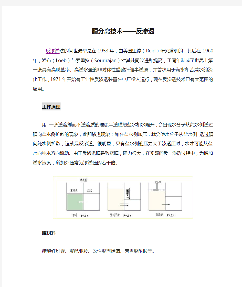 (膜分离技术——反渗透)