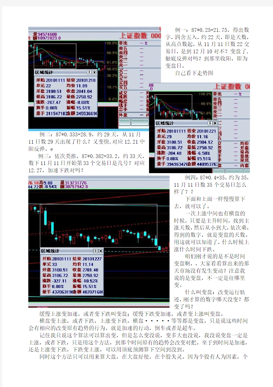 计算股票变盘时间