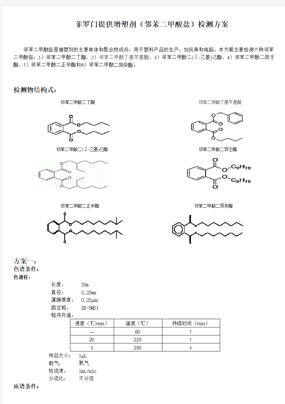 塑化剂(邻苯二甲酸盐)检测方案