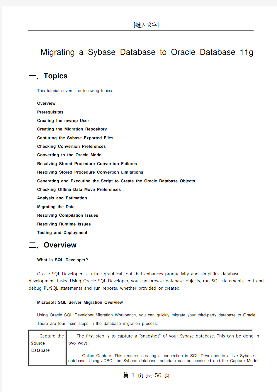 Sybase数据库迁移到Oracle 11g手册