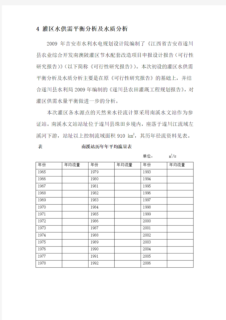 灌区水量平衡分析