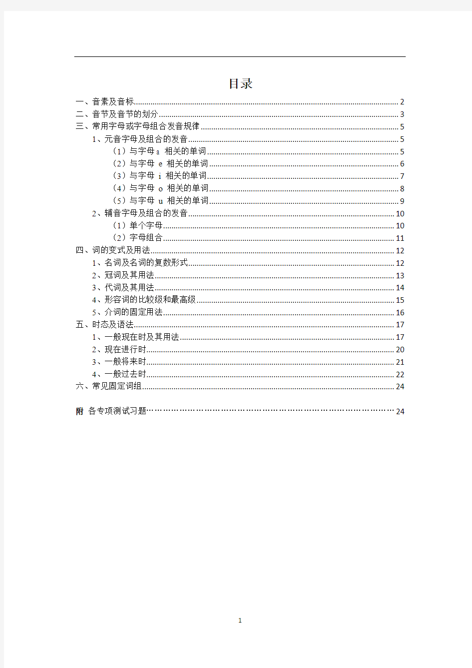 人教版小学英语语法知识点汇总(2020)