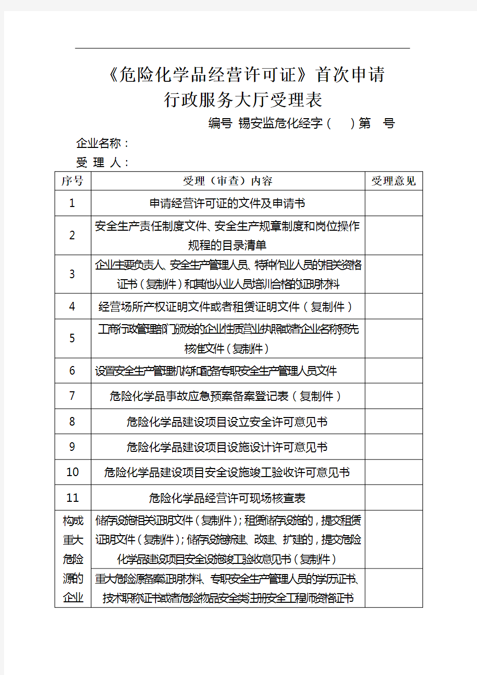 《危险化学品经营许可证》首次申请