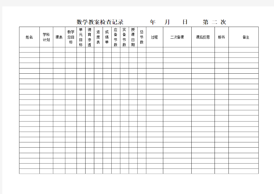 数学教案检查记录