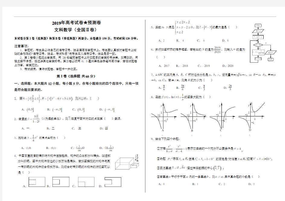 2019年高考全国2卷文科数学试题预测卷