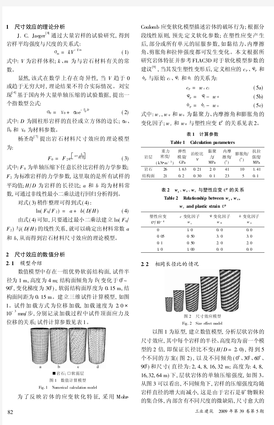 层状岩体压缩强度尺寸效应的数值分析(精)