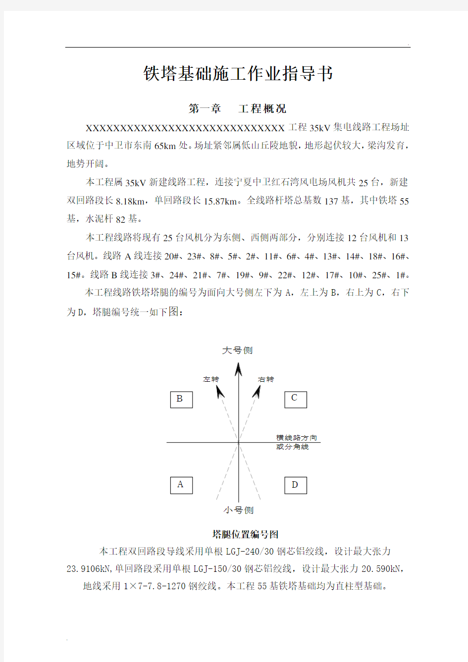 35kV集电线路铁塔基础作业指导书