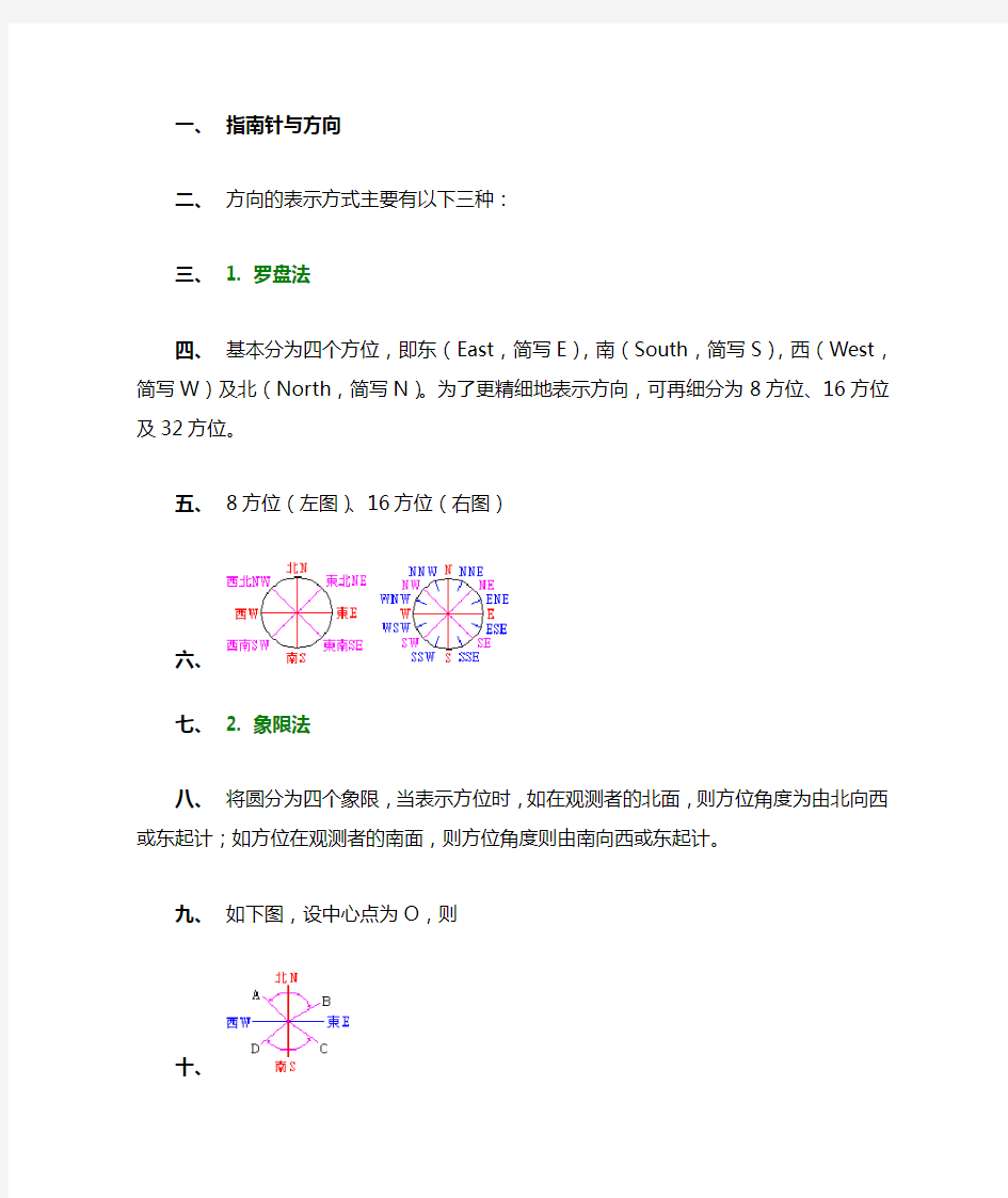 指南针的种类、使用、保养与方向