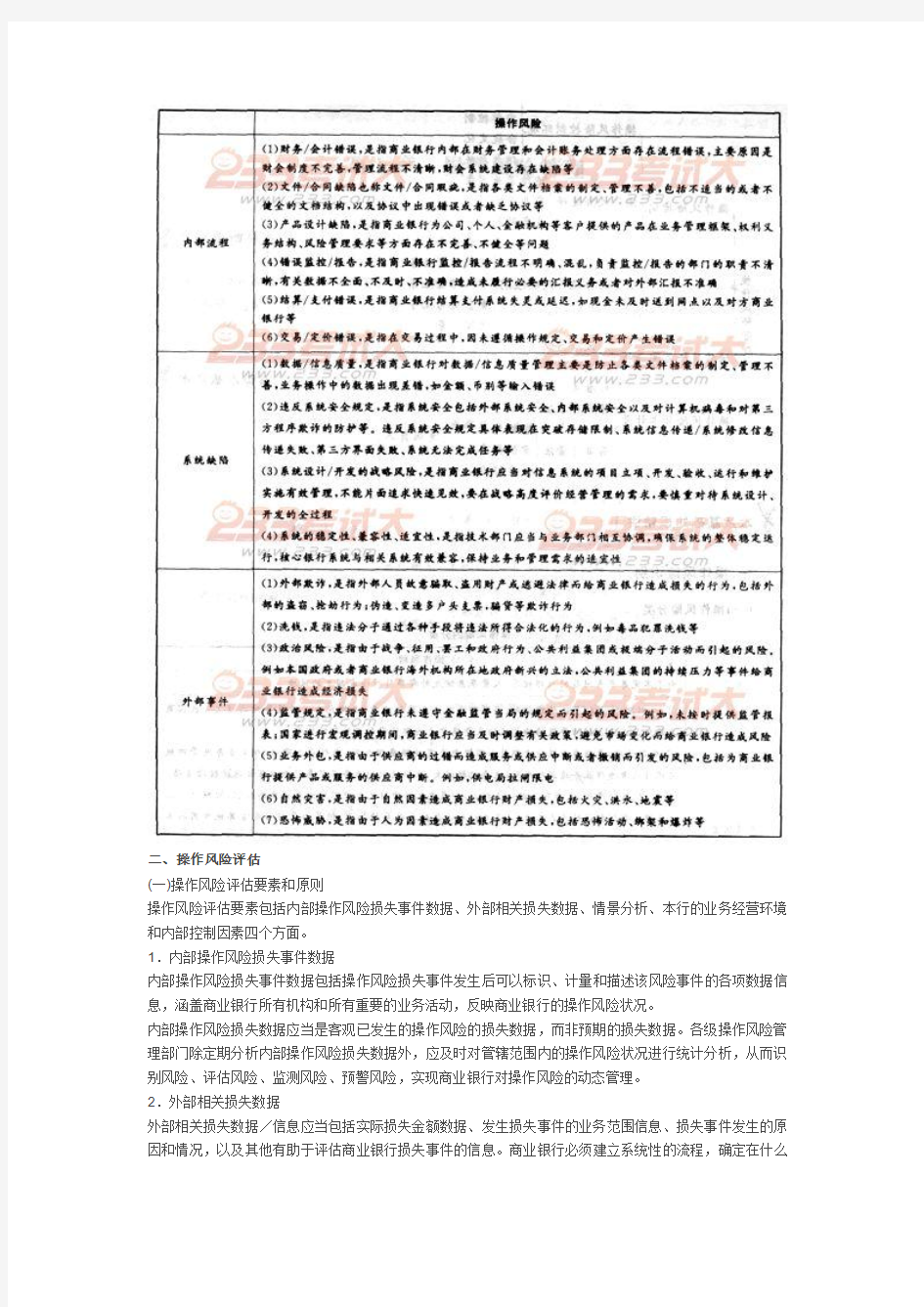 第五章 操作风险管理