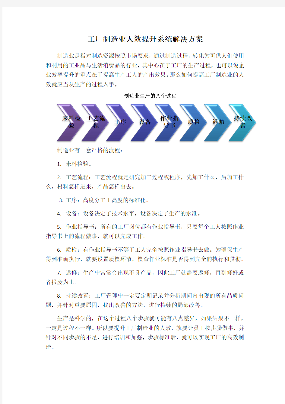 制造业人效提升系统解决方案