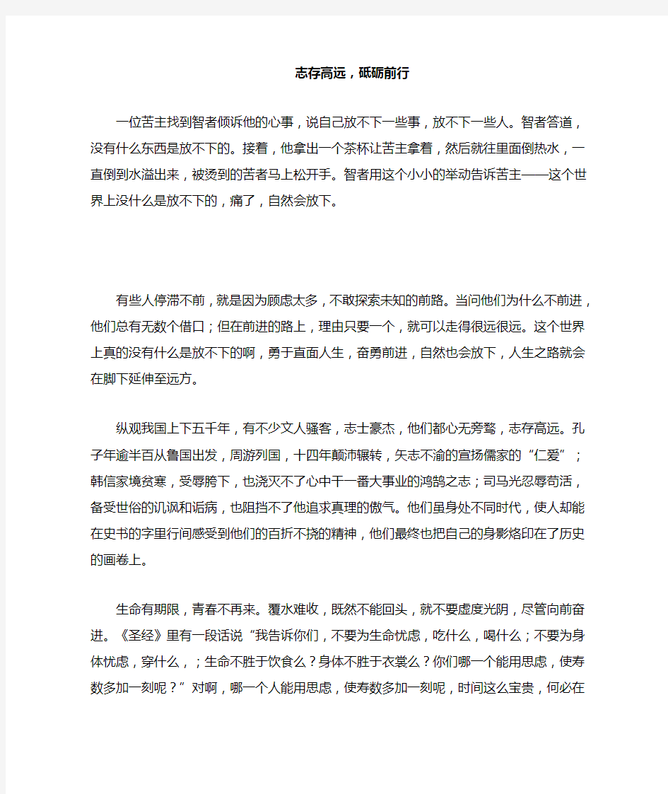 志存高远,砥砺前行