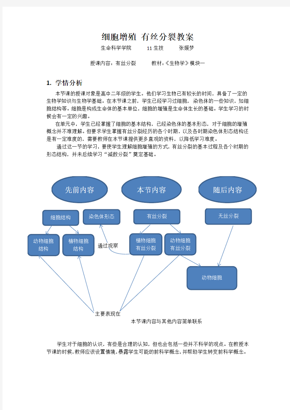 有丝分裂教案