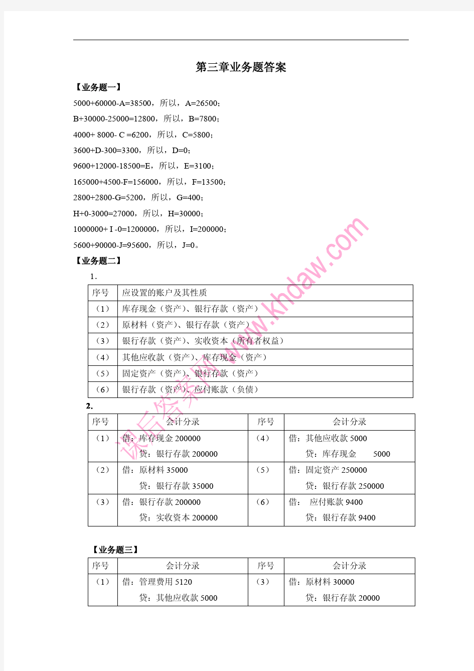 会计学原理_第二版_(邵瑞庆_杨家亲_张海霞_著)_立信会计出版社_课后答案2