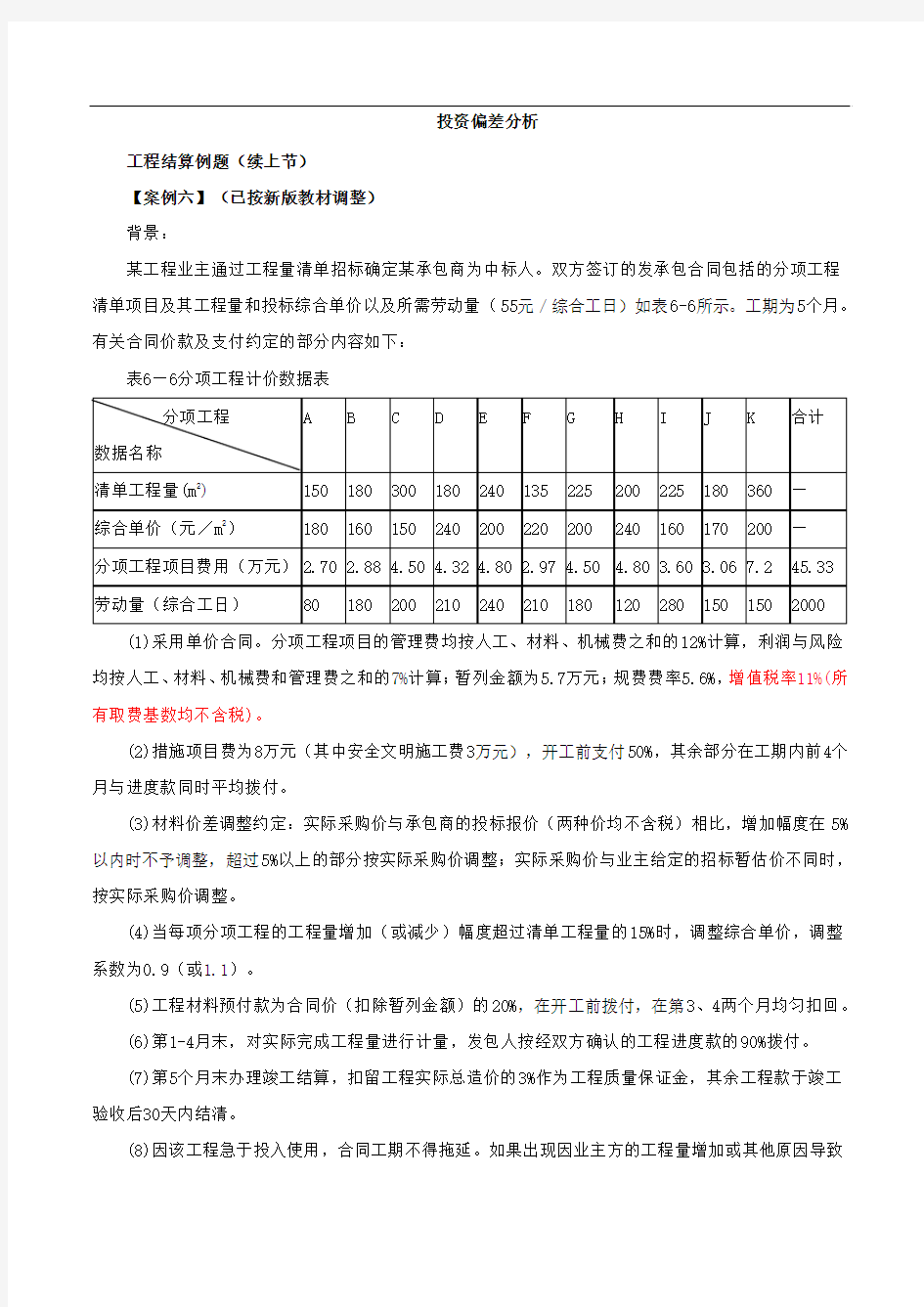 投资偏差分析