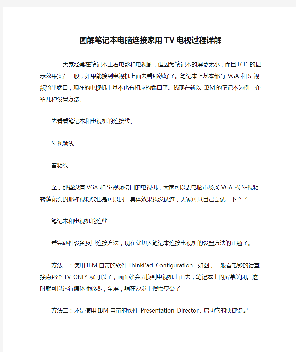 图解笔记本电脑连接家用TV电视过程详解