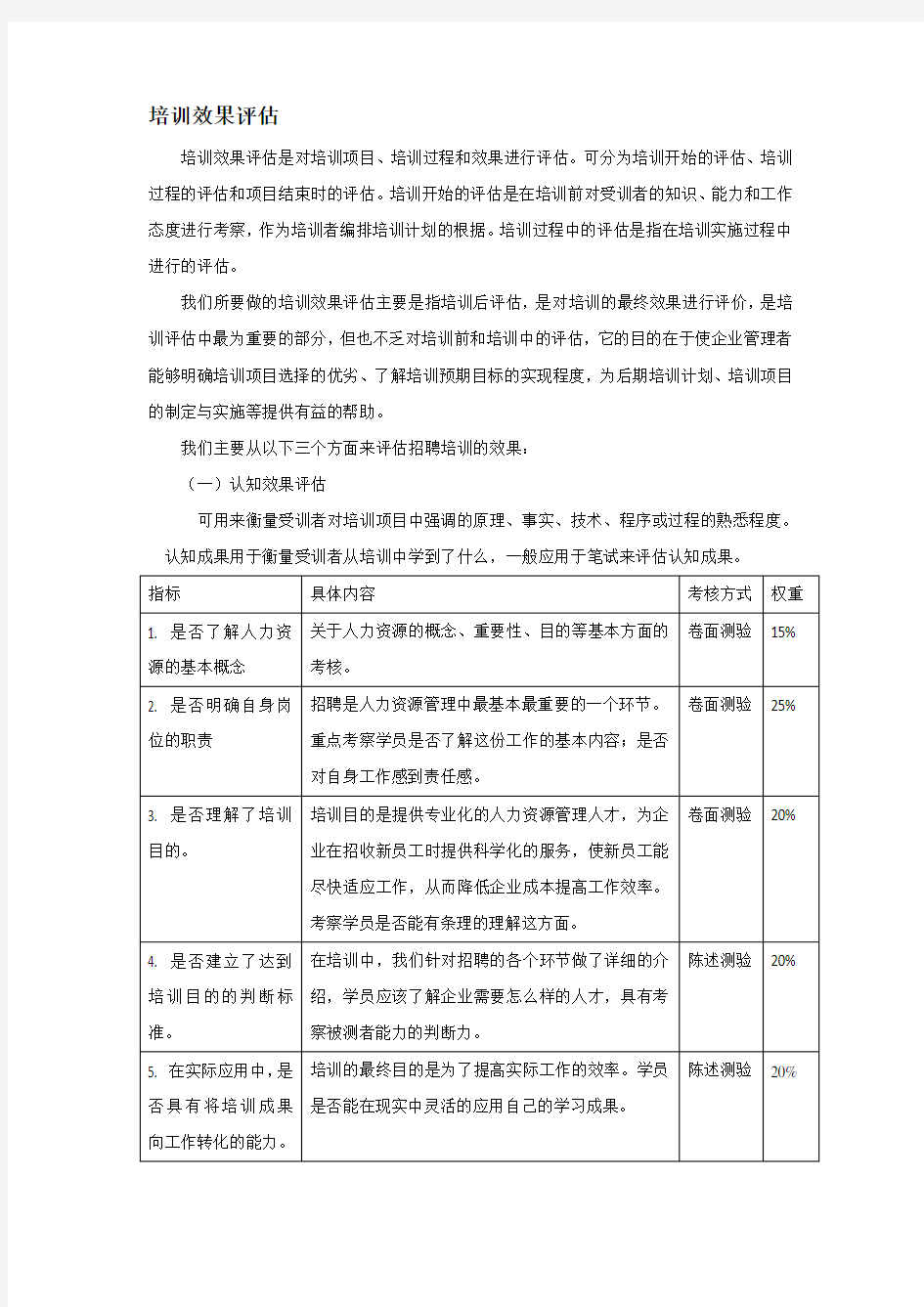 培训效果的评估-反馈