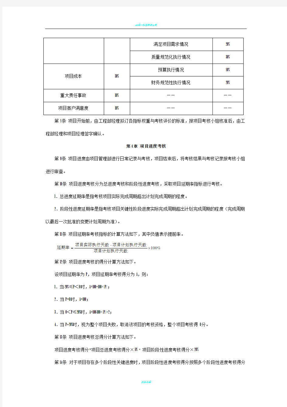 项目考核及奖惩管理制度