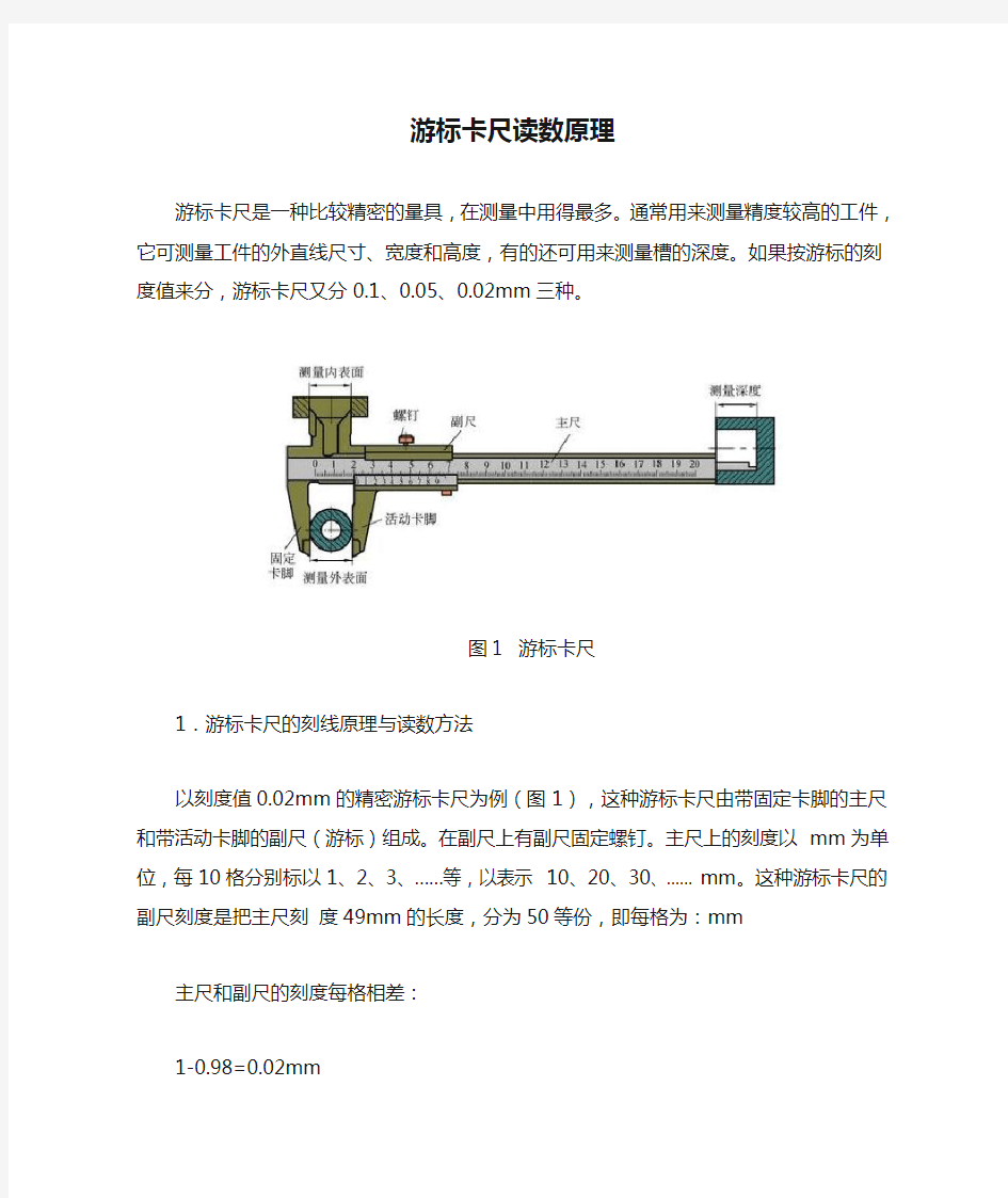 游标卡尺读数原理