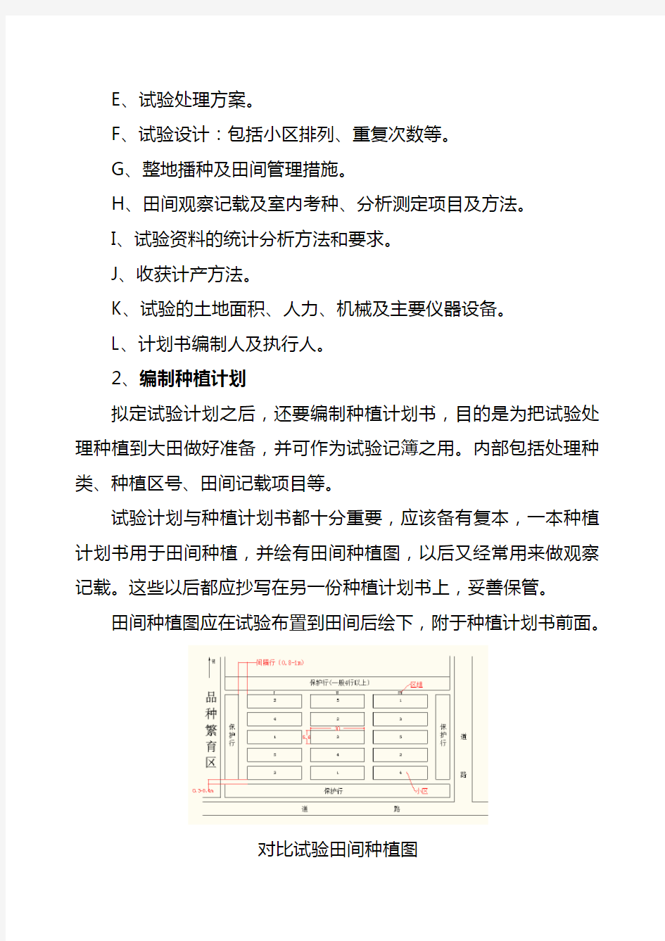 田间试验设计、观察记载及试验报告编写