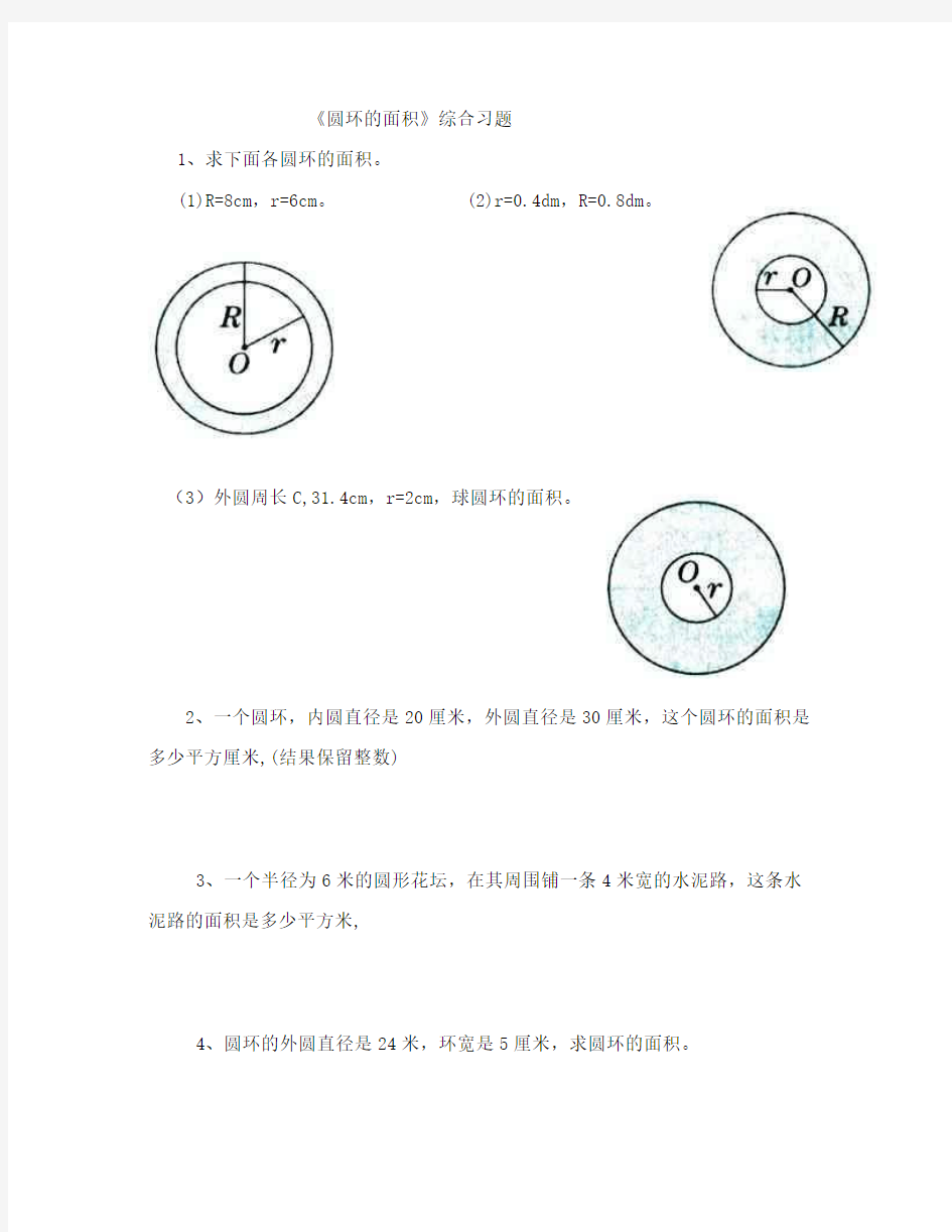 2016六年级数学上册 (圆环的面积)