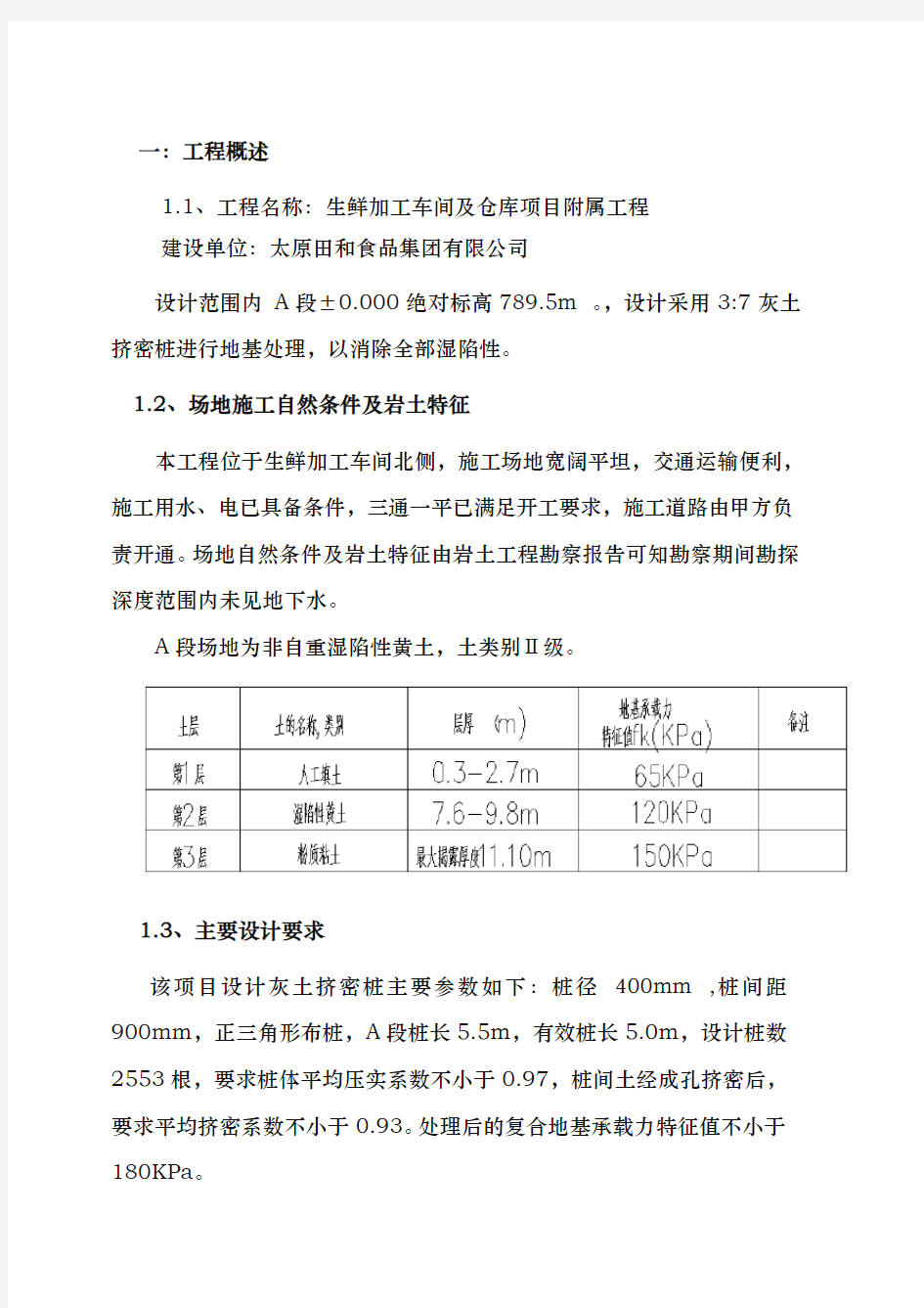 灰土挤密桩工程施工组织设计方案