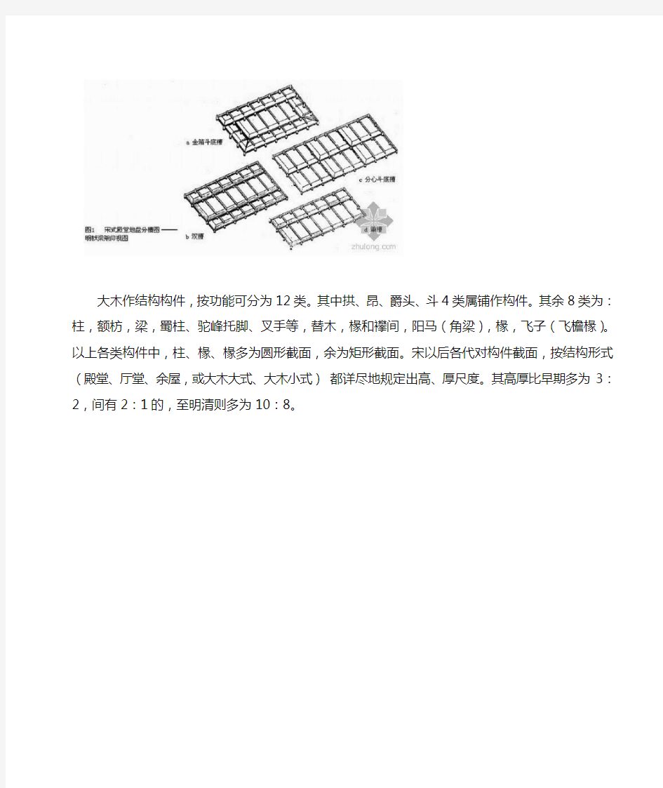 中国木结构古建筑的部分构件名称介绍  中国古代木构架