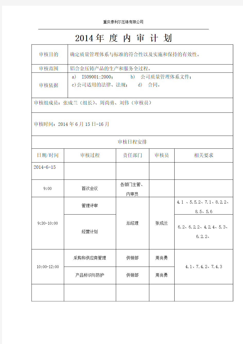 内审计划表修改-第6项