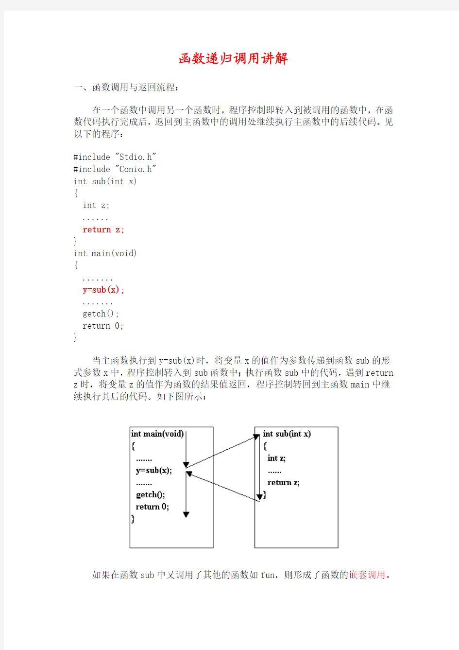 函数递归调用讲解