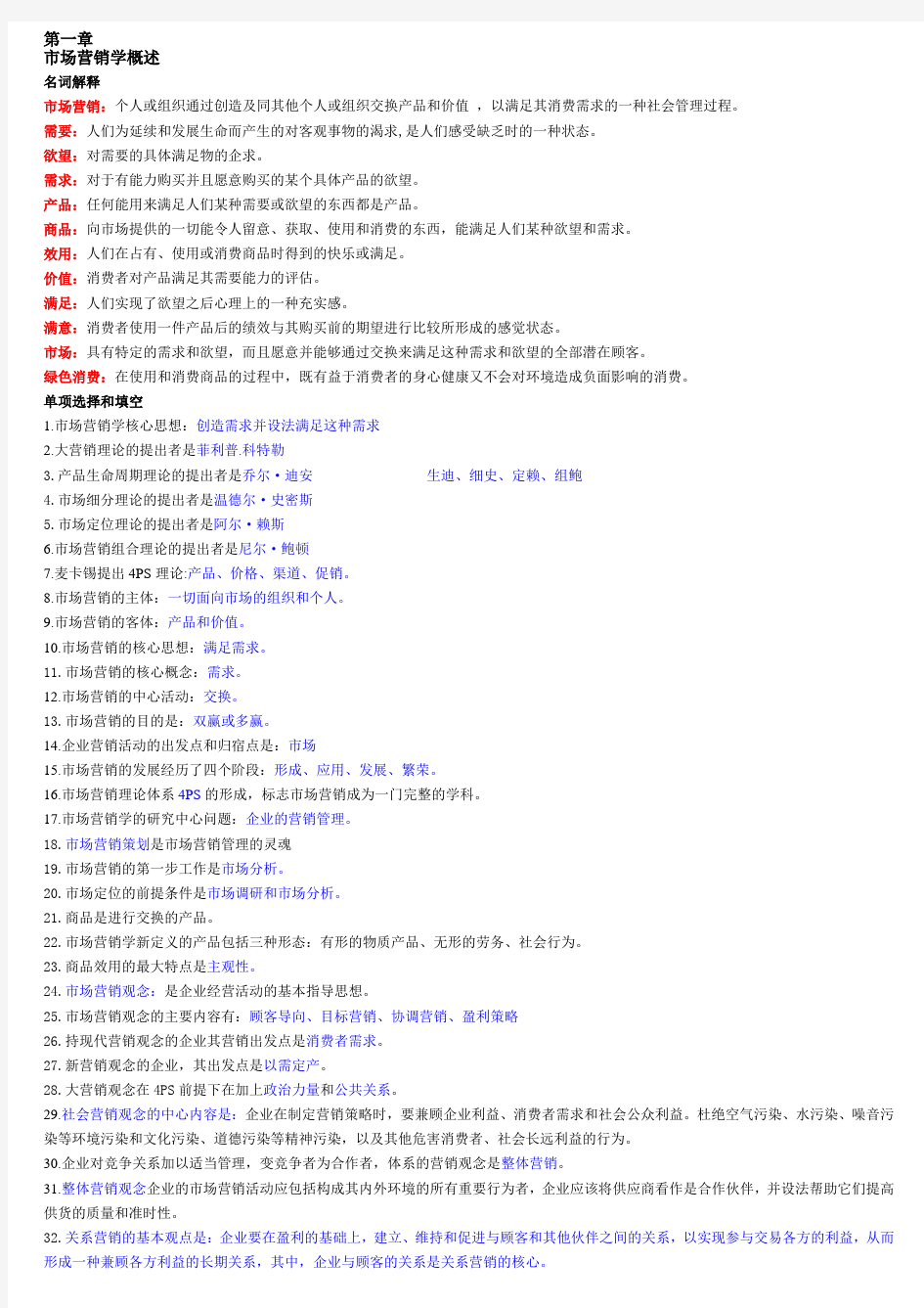 最新27877-江苏自考--市场营销总复习