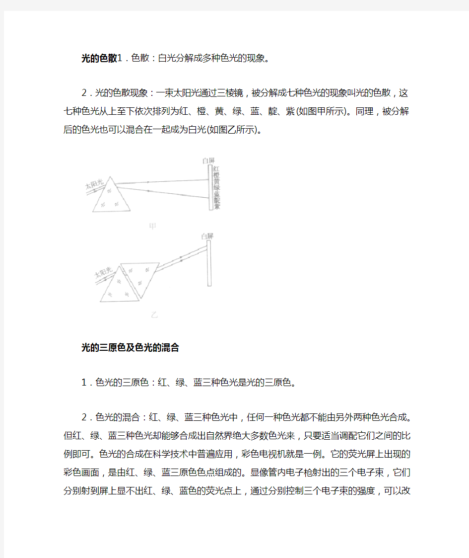 光的色散知识点