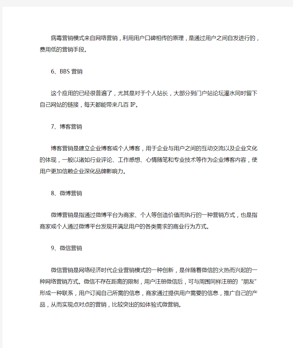 网络销售的几种模式