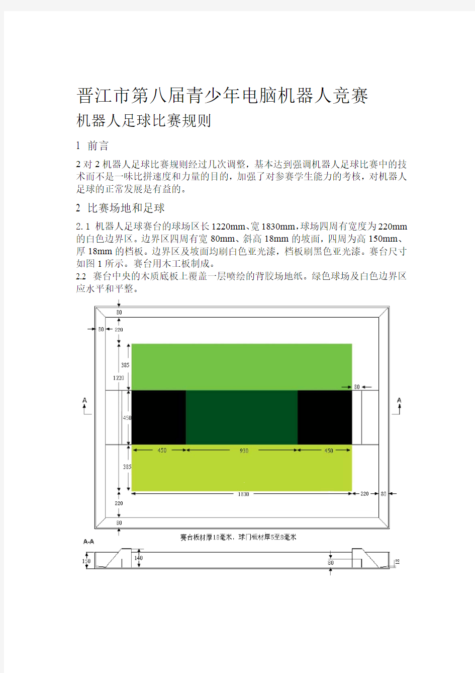 机器人足球比赛规则资料