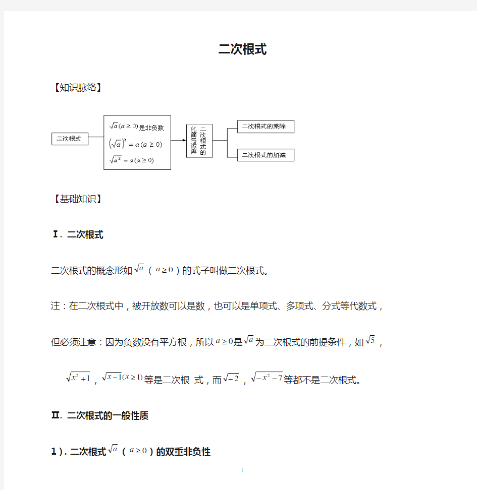 二次根式章节知识点总结