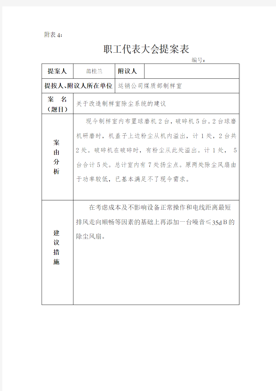 企业工会职代会提案汇总