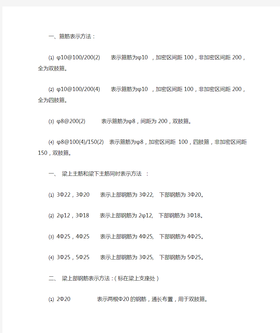 钢筋符号表示方法大全