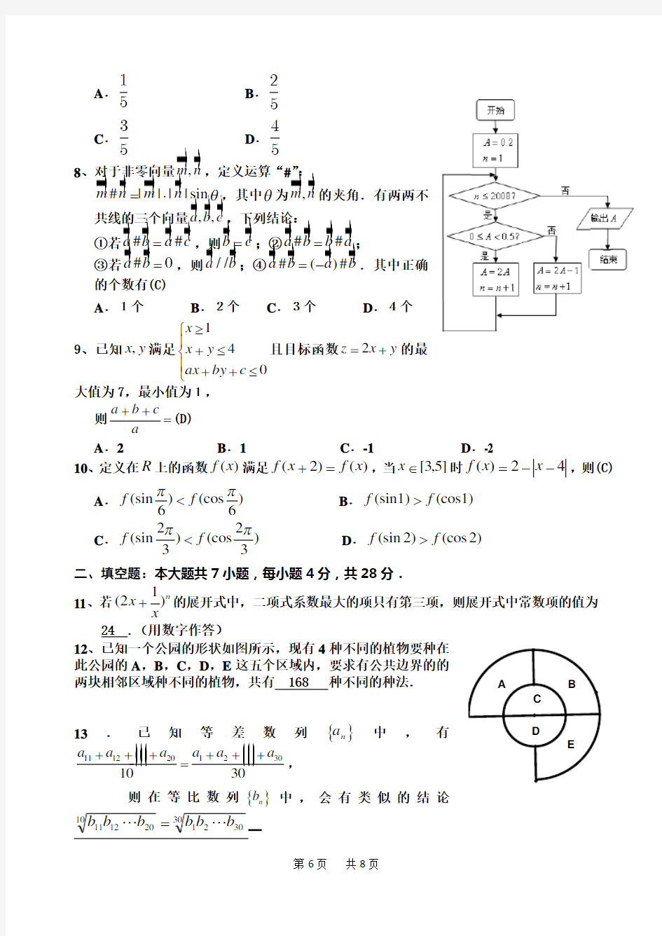 高三数学一模模拟卷7(理科数学)