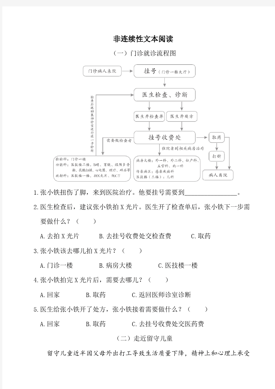 2020部编版五年级语文下册：非连续性文本阅读(含答案)人教部编版