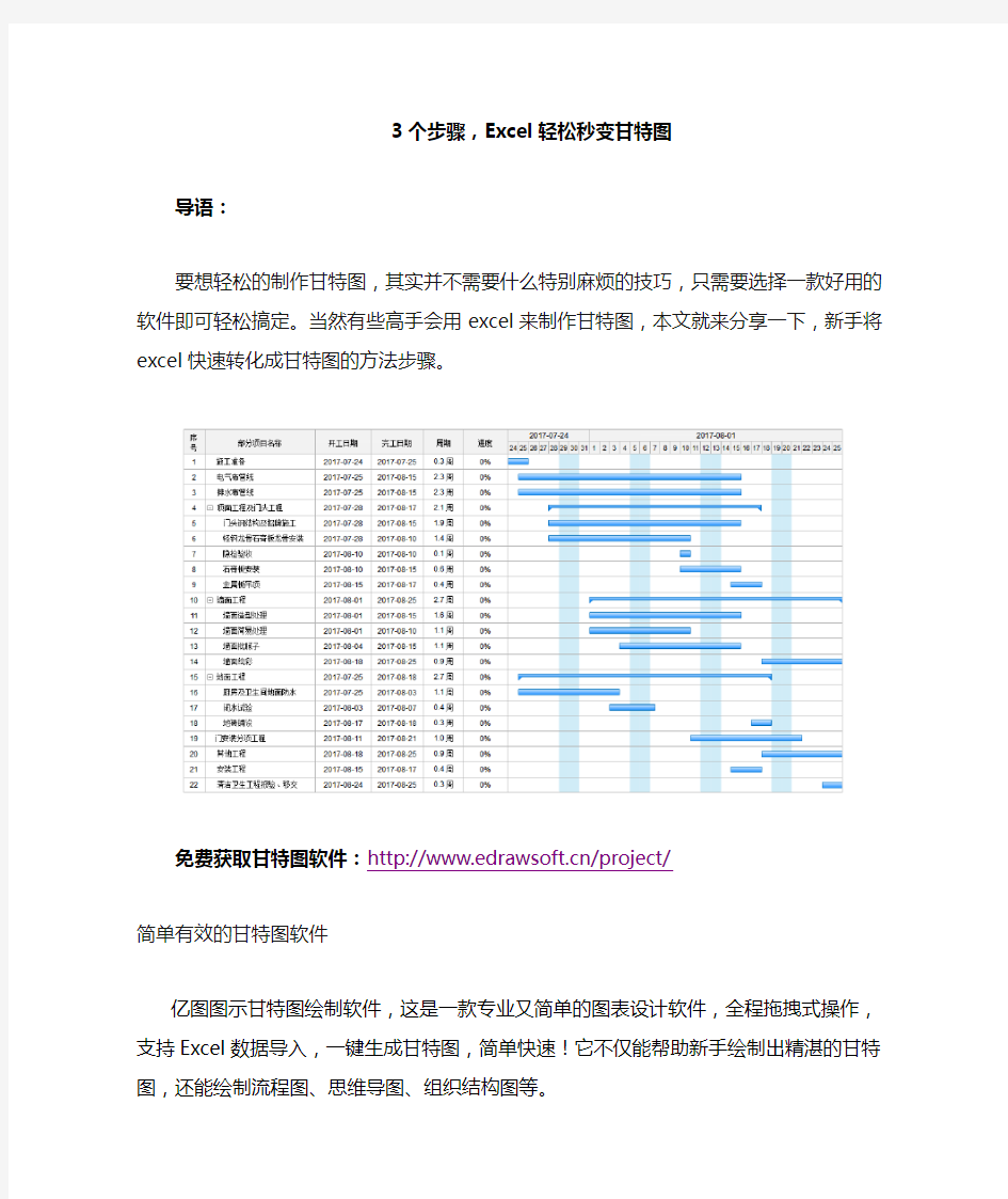 3个步骤,Excel轻松秒变甘特图