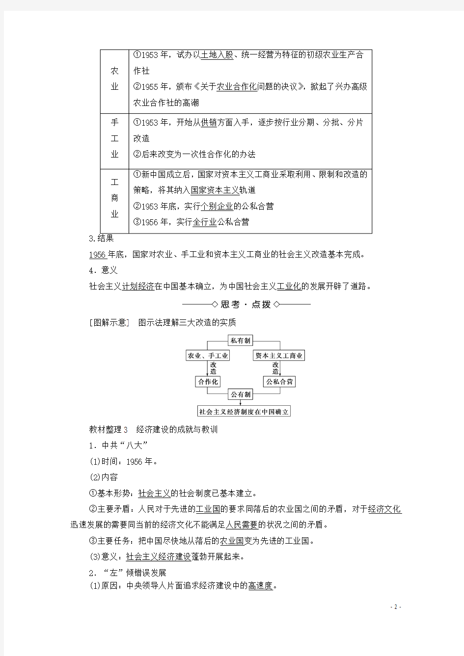 2016_2017学年高中历史第四单元中国社会主义建设发展道路的探索第18课中国社会主义经济建设的曲折发展学案