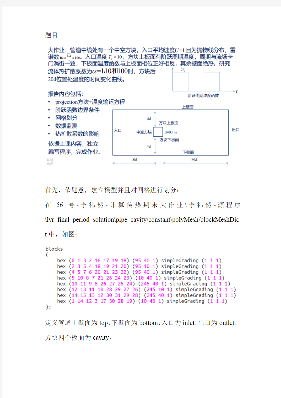 中国科学院大学 计算传热学 期末大作业