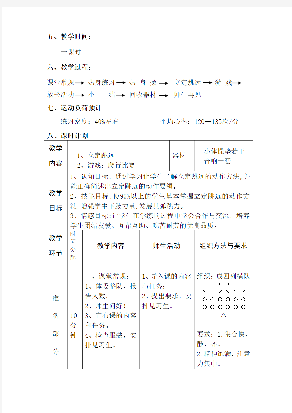 小学体育_《立定跳远》教学设计学情分析教材分析课后反思