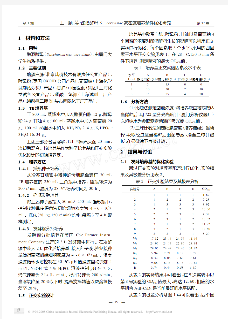 酿酒酵母S_cerevisiae高密度培养条件优化研究